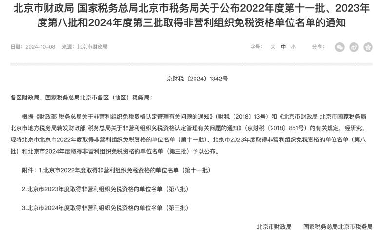 北京新阳光慈善基金会获得北京市2024年度第三批取得非营利组织免税资格